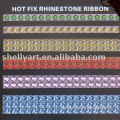 Hot fix rhinestone ribbon 3row crystal banding